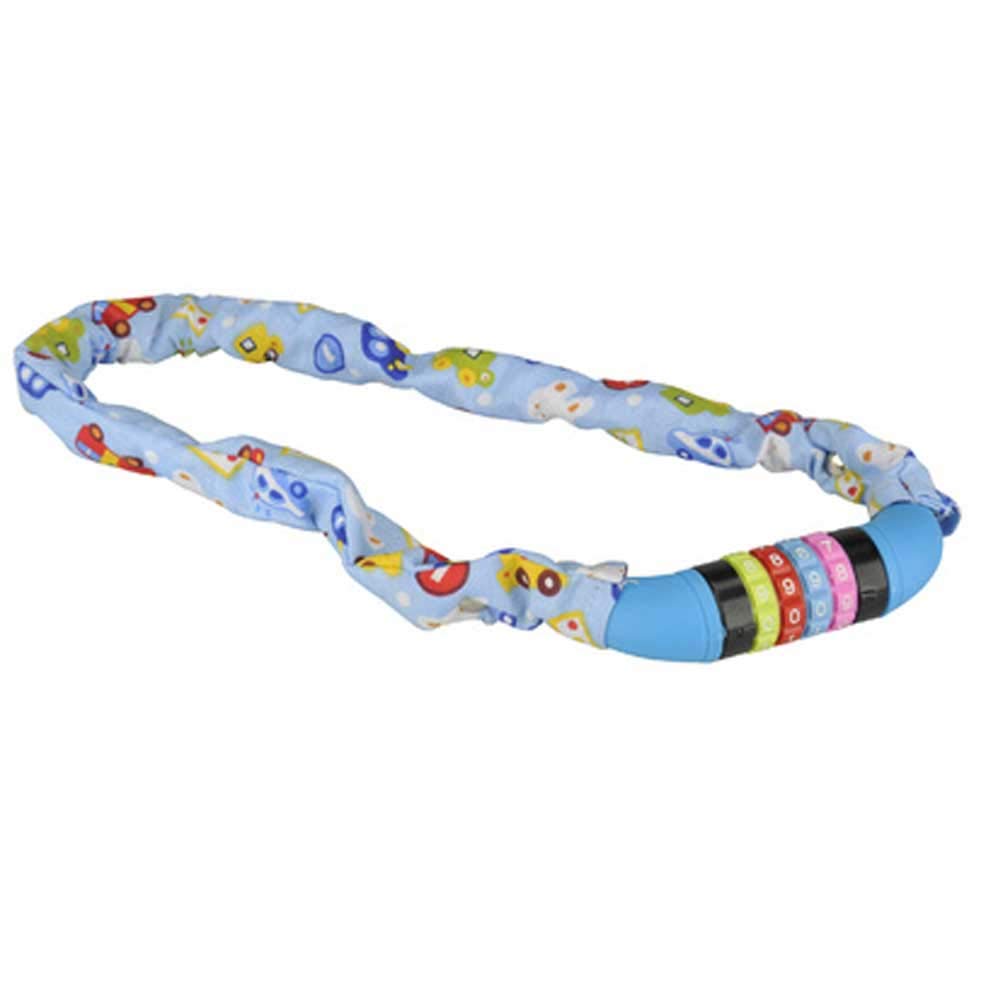FISCHER 85895 Kinder Kettenschloss Zahlen Boys, Länge: 65 cm, Blau - Autos