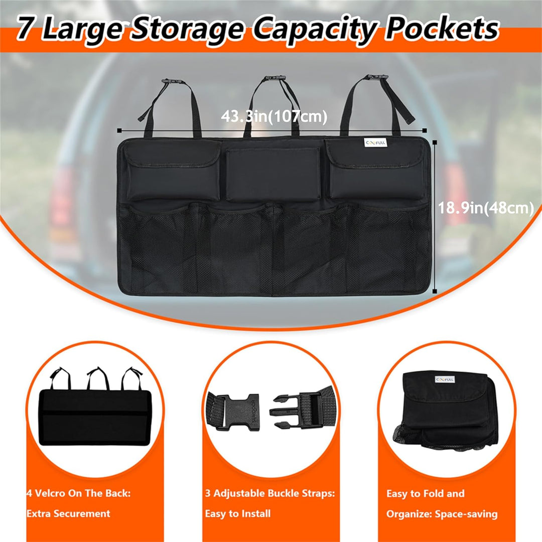 Kofferraum Organizer Auto, multi aufbewahrungstasche für auto mit netztaschen, kofferraumtasche, sch