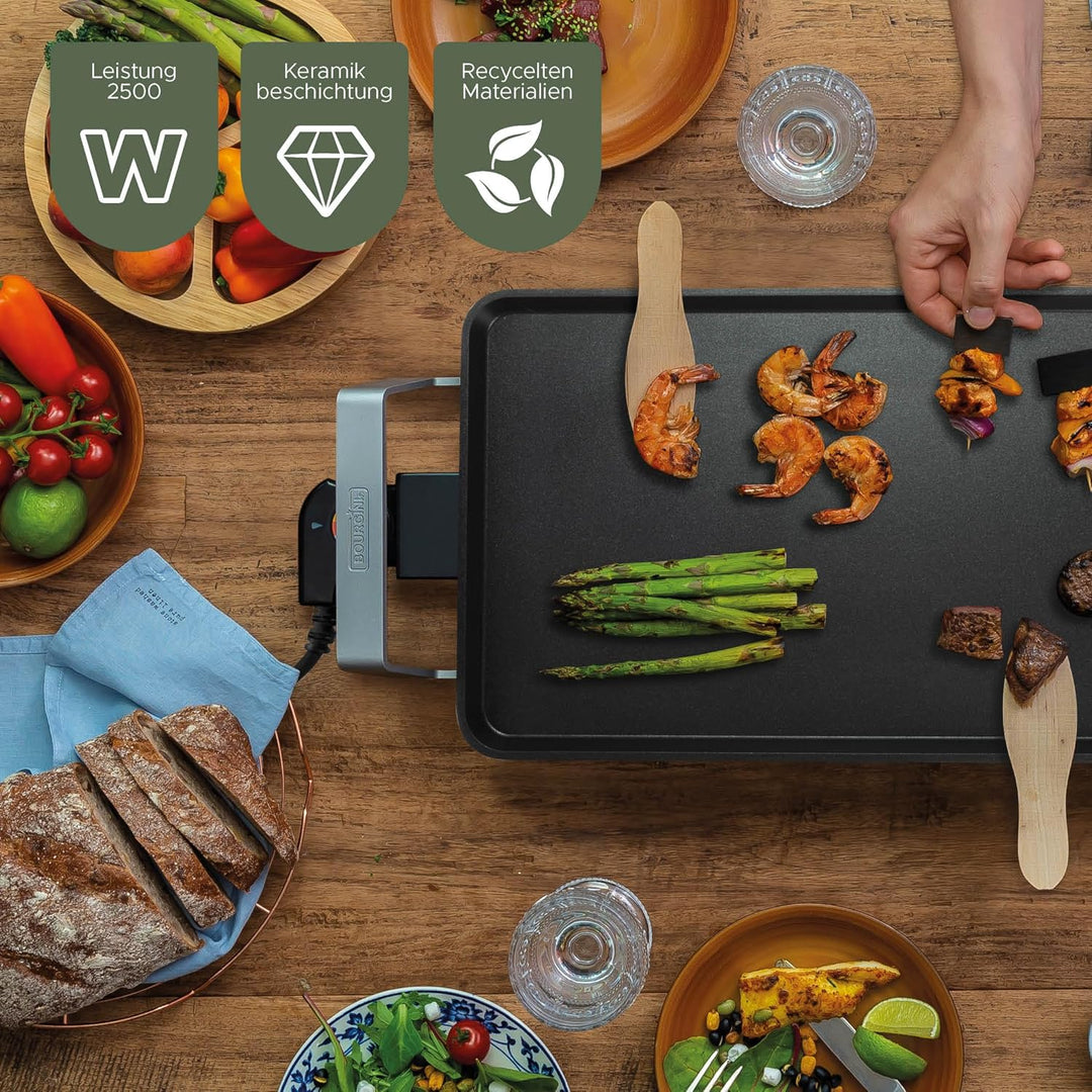 Bourgini Elements - Grillplatte - Grillplatte - PFAS Freie Keramikbeschichtung - 46 x 26 cm - GRS ze