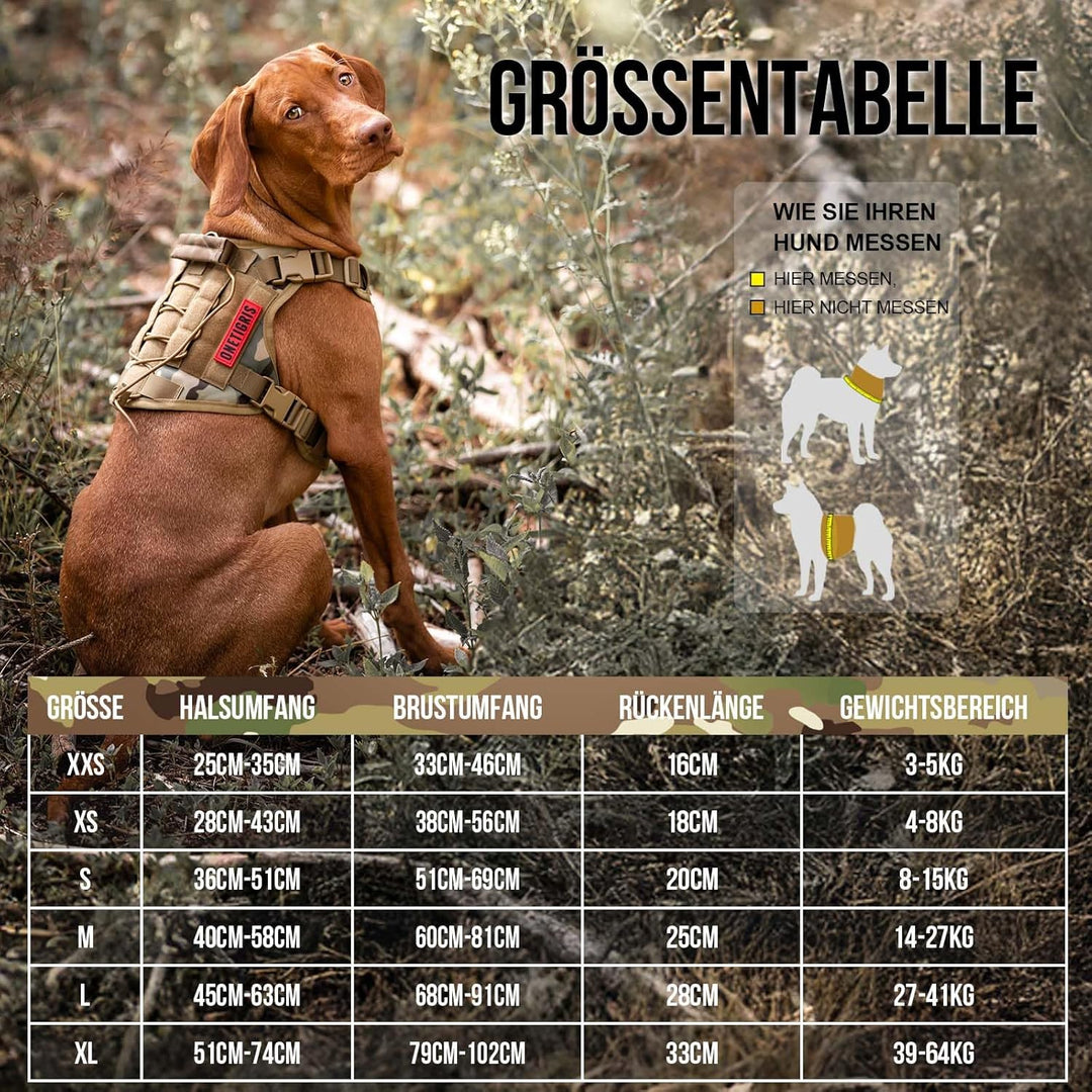 OneTigris Hundegeschirr, FIRE Watcher Taktische Geschirr MOLLE Sicherheitsgeschirr Service Hunde Hun