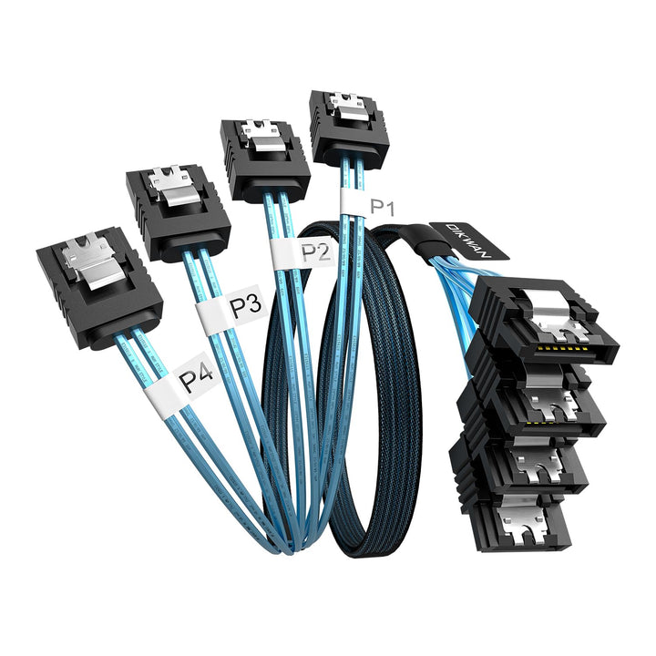 SATA-III Kabel, 4pcs/Set 6Gb/s -SATA Kabel, 7pin flexibles SATA Kabel, gerades SATA Datenkabel Ersat