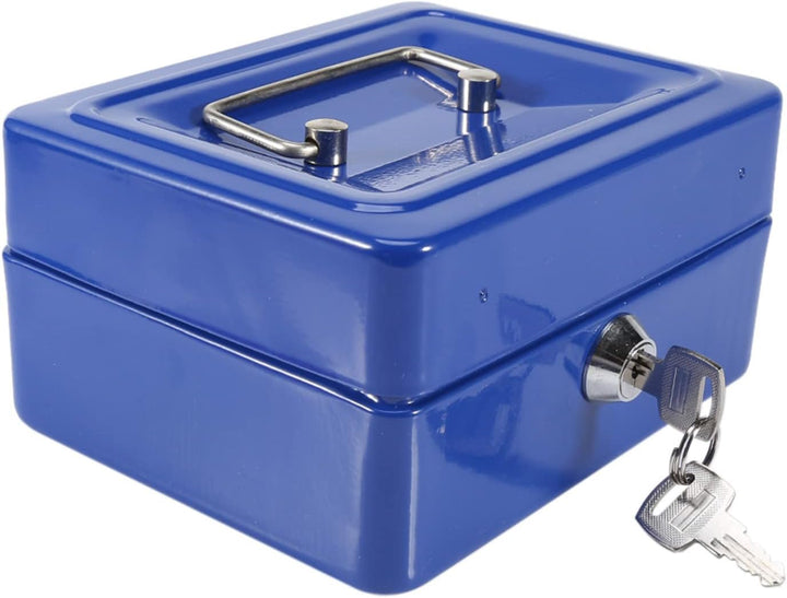 Feuerfeste wasserdichte Box mit Schlüsselschloss, Tragbare Mini Tragbarer Safe Tresor Stahl Petty Ab