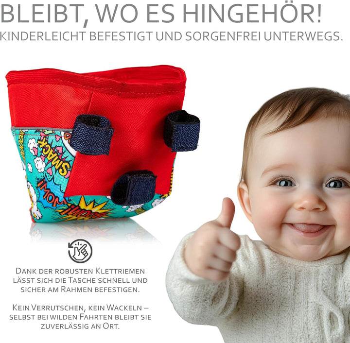 BambiniWelt by Rafael K. Rahmentasche für Kinder – für Laufrad, Dreirad & Rutschfahrzeuge – kompatib