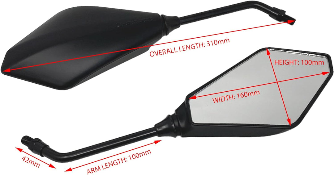 Motorrad Seitenspiegel Passend Für 10mm Gewinde - Homologated - Paar