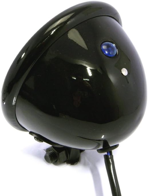 120 mm Universal-Motorradscheinwerfer in SCHWARZ mit gelber Linse für Chopper, Bobber, Cafe Racer, S