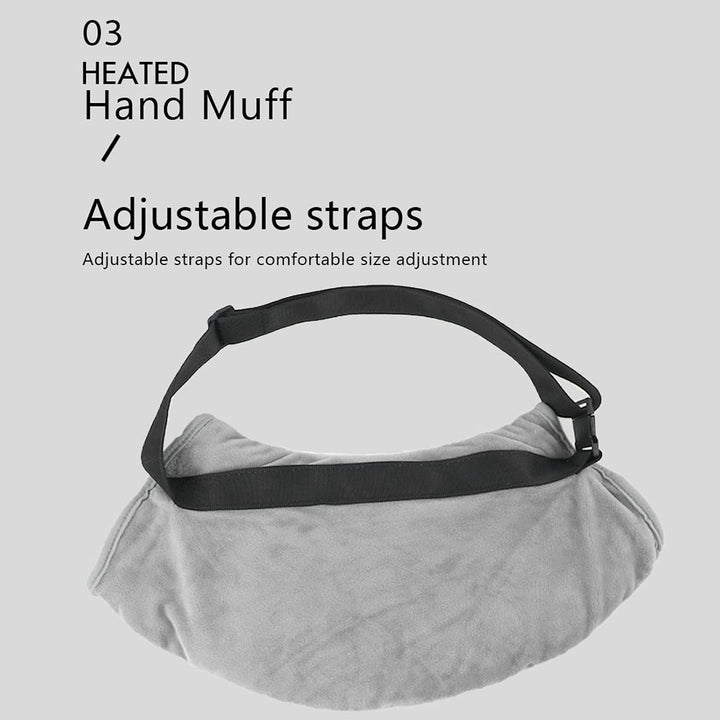 Elektrisch Beheizbarer Handwärmermuff, USB-Betrieben, 3 Temperaturstufen 40-55°C, Samt und Polyester