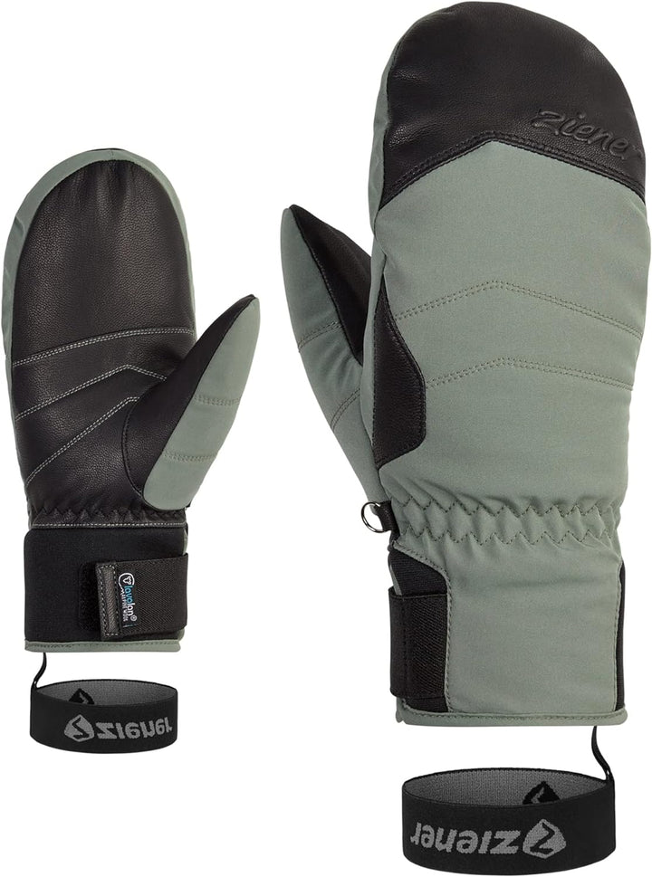 Ziener Damen Kalea Ski-Fäustling/Wintersport | wasserdicht, extra warm, Wolle 6.5 green mud, 6.5 gre