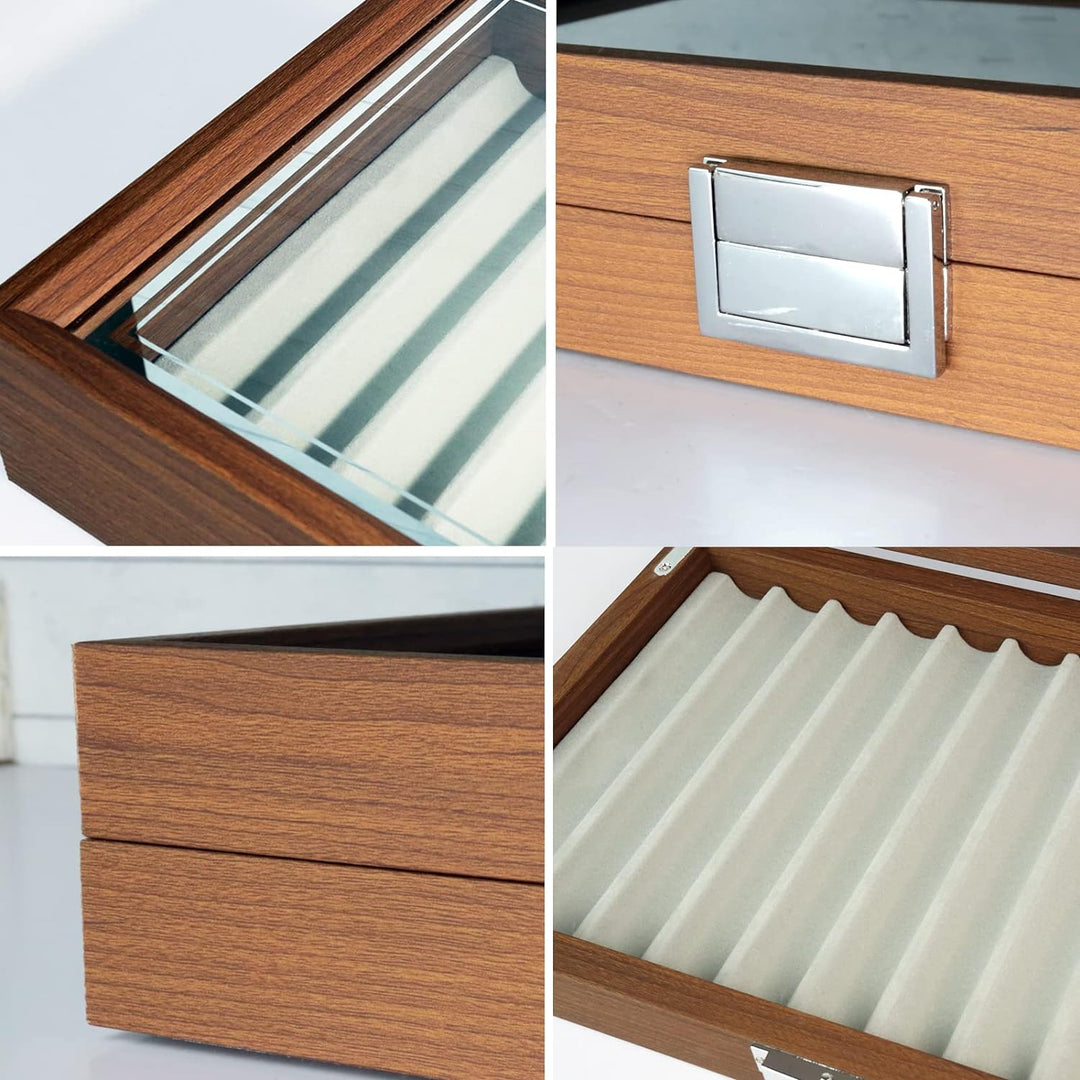 Cokritsm Holz Stift Display Box 12 Stift-Organisationsbox Stiftaufbewahrungs-Sammler-Organisationsbo