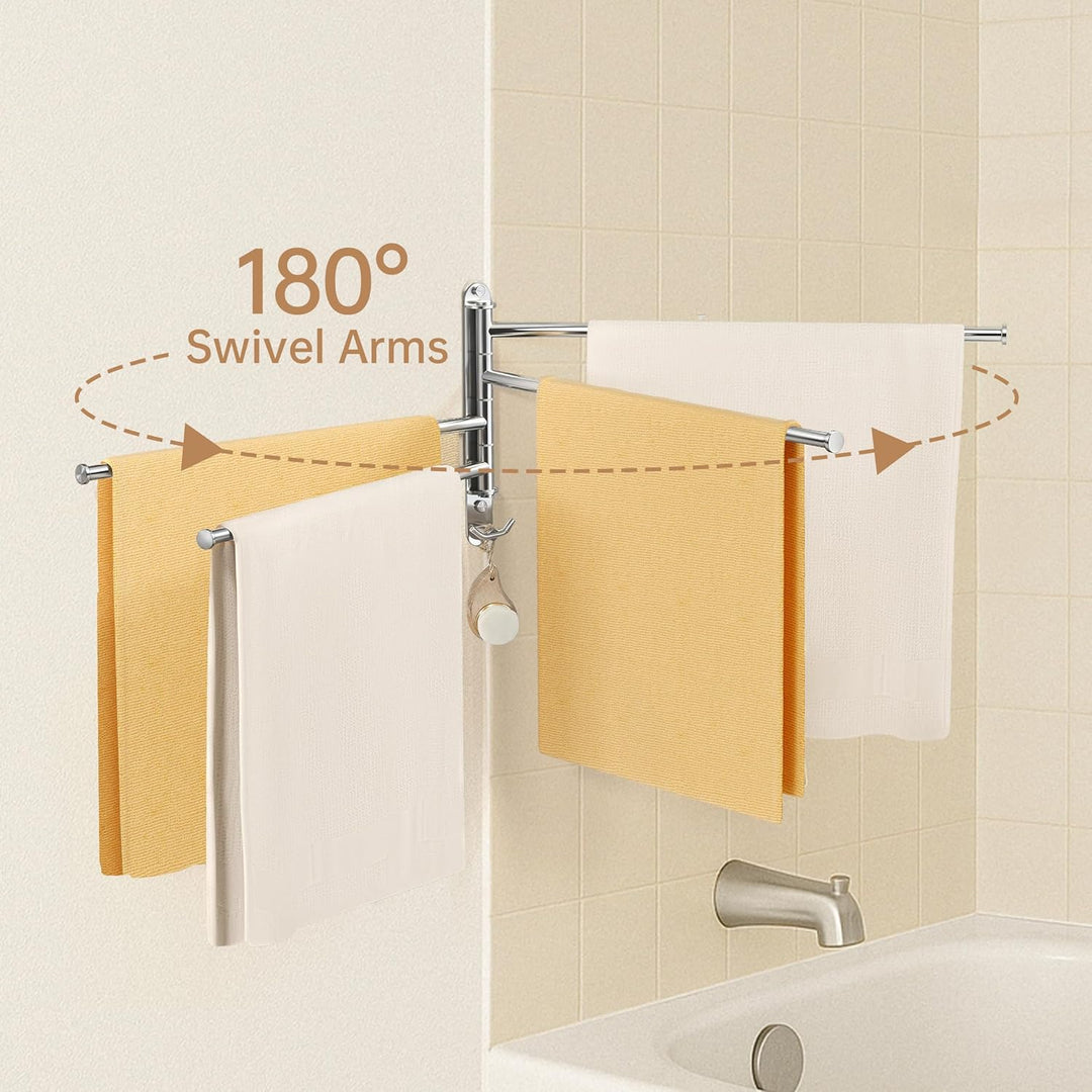 KES Handtuchhalter Schwenkbar Badetuchhalter 4 Armig Handtuchstange Edelstahl 18/8 Handtuch Halterun