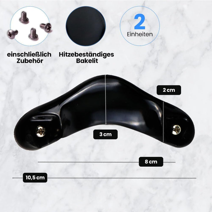 ANAKEL HOME Ersatzgriff für AMC-Kasserolle, AMC-Topf-Ersatzteile | Bakelit, schwarze Farbe, inklusiv