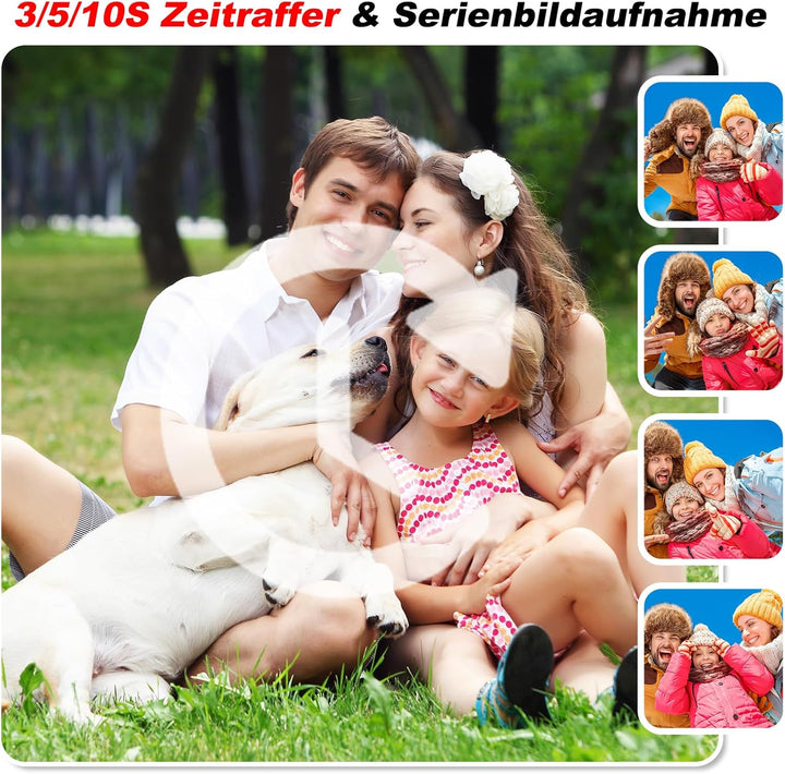 Kinderkamera, 3,5" Grosses Display Kinder Kamera mit 360°Rotierendes Zoomobjektiv |Selfies|LED-Blitz
