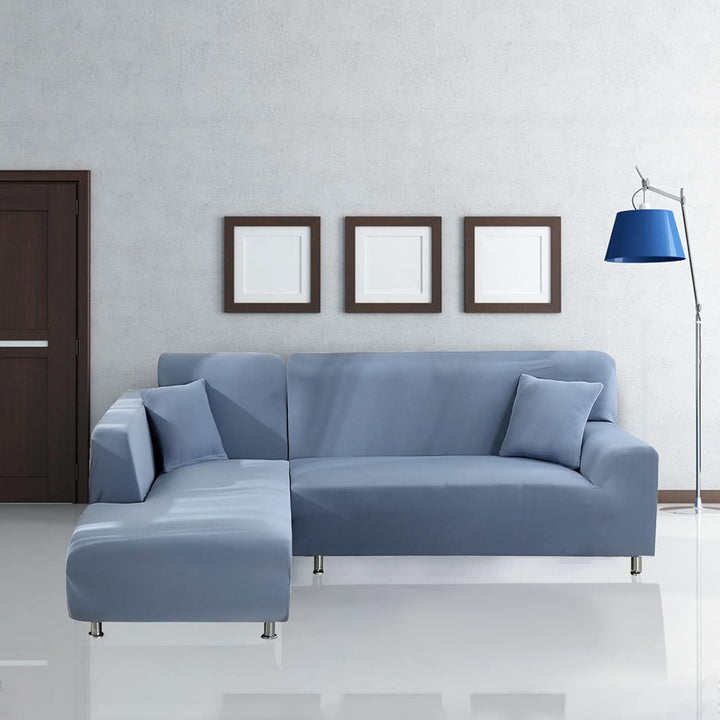 Jaotto Sofa Überwürfe Sofabezug Elastische Spandex Stretch Sofabezüge Couchbezug für L-Form Sofa Uni