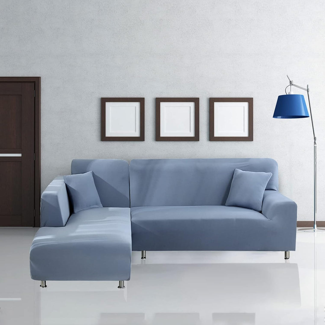 Jaotto Sofa Überwürfe Sofabezug Elastische Spandex Stretch Sofabezüge Couchbezug für L-Form Sofa Uni