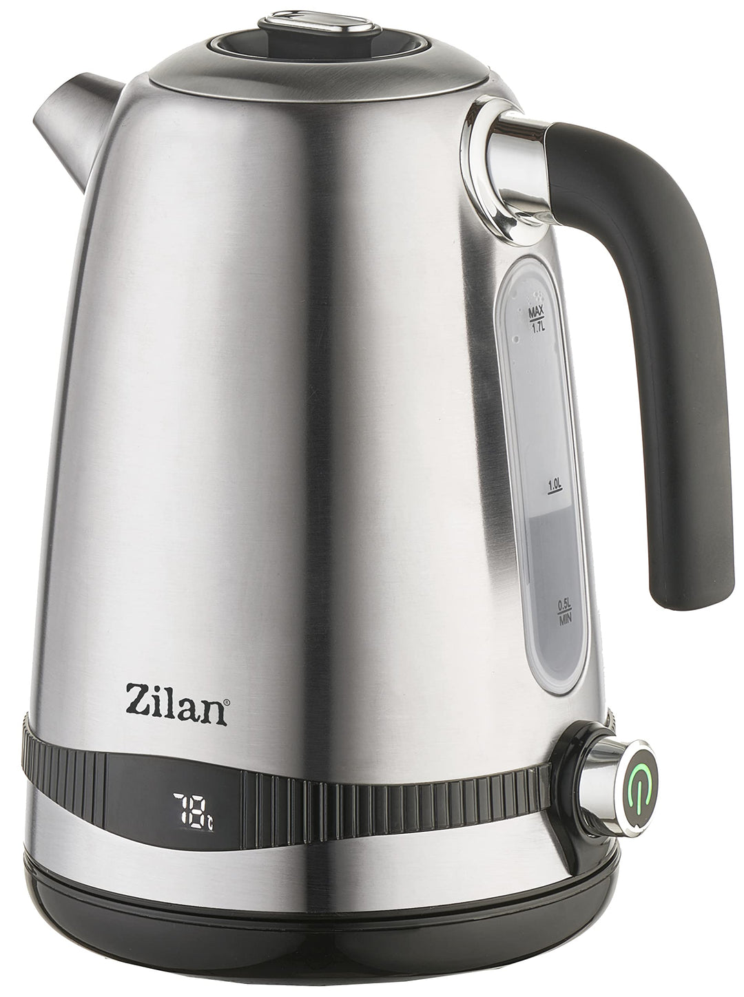 Zilan Digitaler Wasserkocher Edelstahl 1,7 lt Trockenkochschutz Temperaturregelfunktion Warmhaltefun