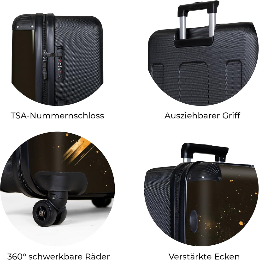 NoBoringSuitcases.com® Koffer XL Gross 77x51.5x28 cm Reisekoffer mit 4 Rollen Leicht Trolley Hartsch
