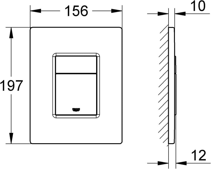 GROHE Even - Abdeckplatte (wassersparend, senkrechte oder waagerechte Montage), alpinweiss, 38966SH0