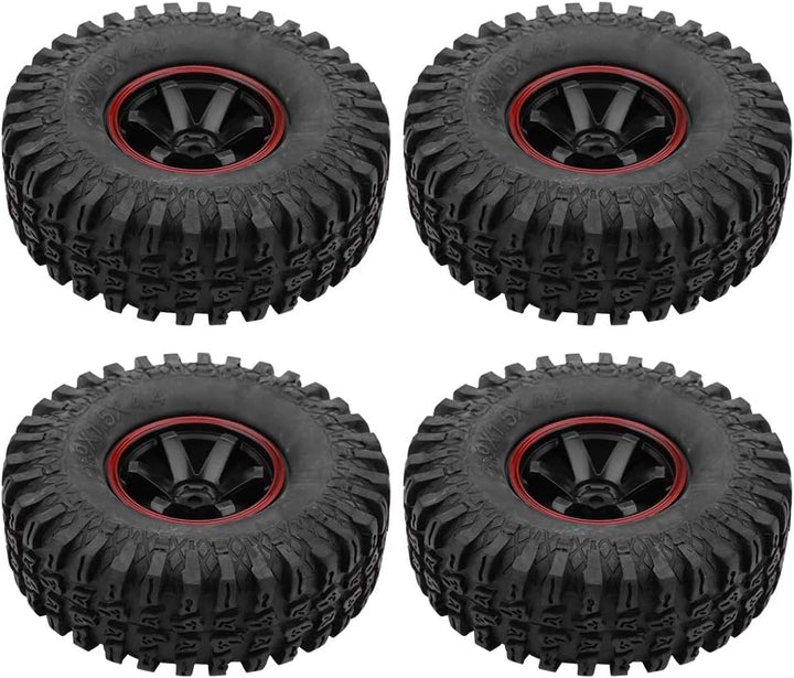 Dilwe RC Auto Reifen, 4 Stück Rad Reifen 6 Löcher Gummi Reifen mit Naben für 1/10 Skala RC Crawler O