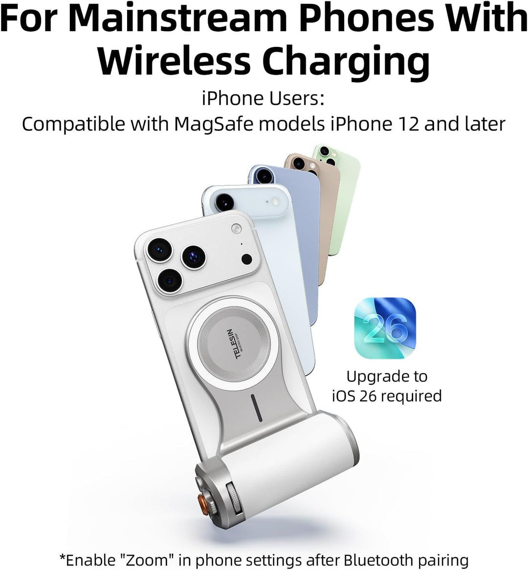 Master Grip Kit für iPhone 17 16 15 14 13 12(iOS 26), Magnetic Kameragriff für Phone, Pro Shot Imagi