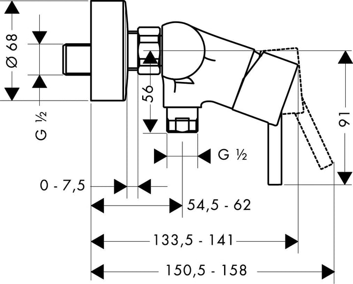 hansgrohe Talis Aufputz Duscharmatur, für 1 Funktion, Chrom Dusche, Dusche