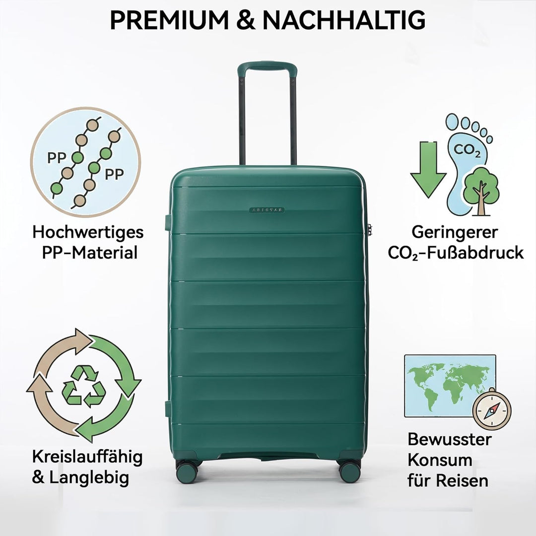 Mariner Koffer Set S+L - Recycelbare PP-Hartschale, vielseitig & robust, leise Doppelrollen, charakt