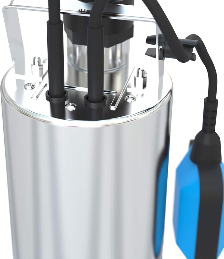 Güde 94606 GFS 4000 INOX Flachsaugerpumpe Tauchpumpe (400W, 700 l/h Fördervolumen, IG 1 ½“ Anschluss