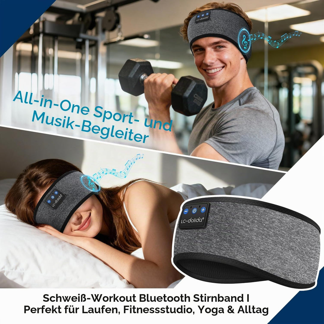 LC-dolida Schlafkopfhörer Bluetooth Stirnband Kopfhörer, Schlafkopfhörer Seitenschläfer Schlaf zum K