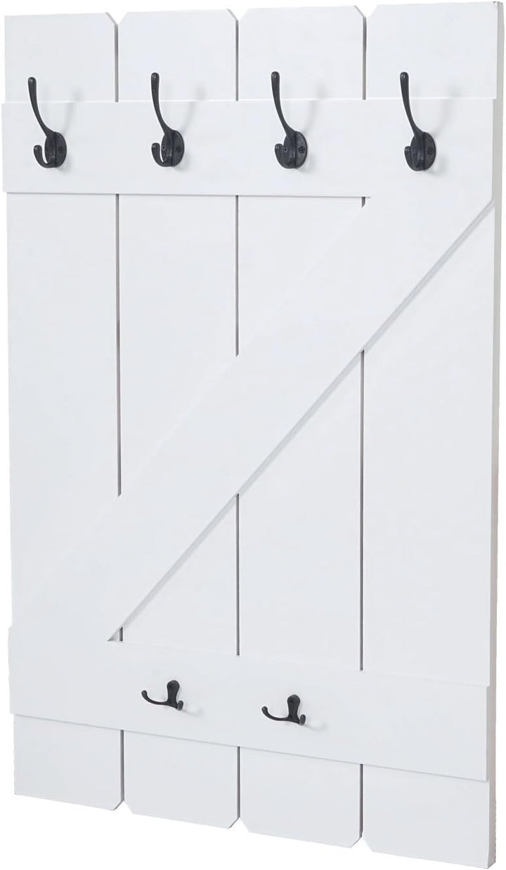 Mendler Tassenhalter HWC-D13, Hängeregal Tassenbrett Wandboard, 6 Haken 91x60cm - weiss lackiert Wei