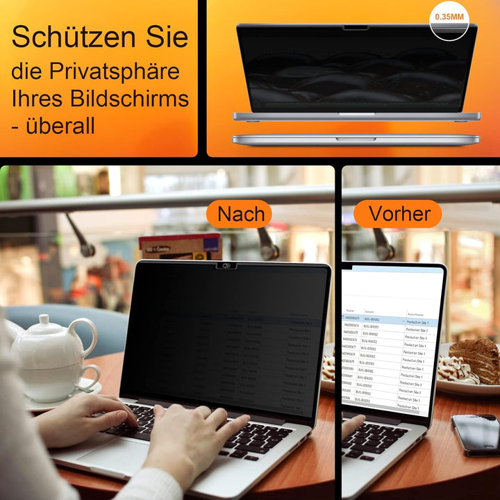 Magnetischer Blickschutzfolie Kompatibel Mit Apple MacBook Pro 16 Zoll 2021-2023 M1/M2 Pro/Max A2485