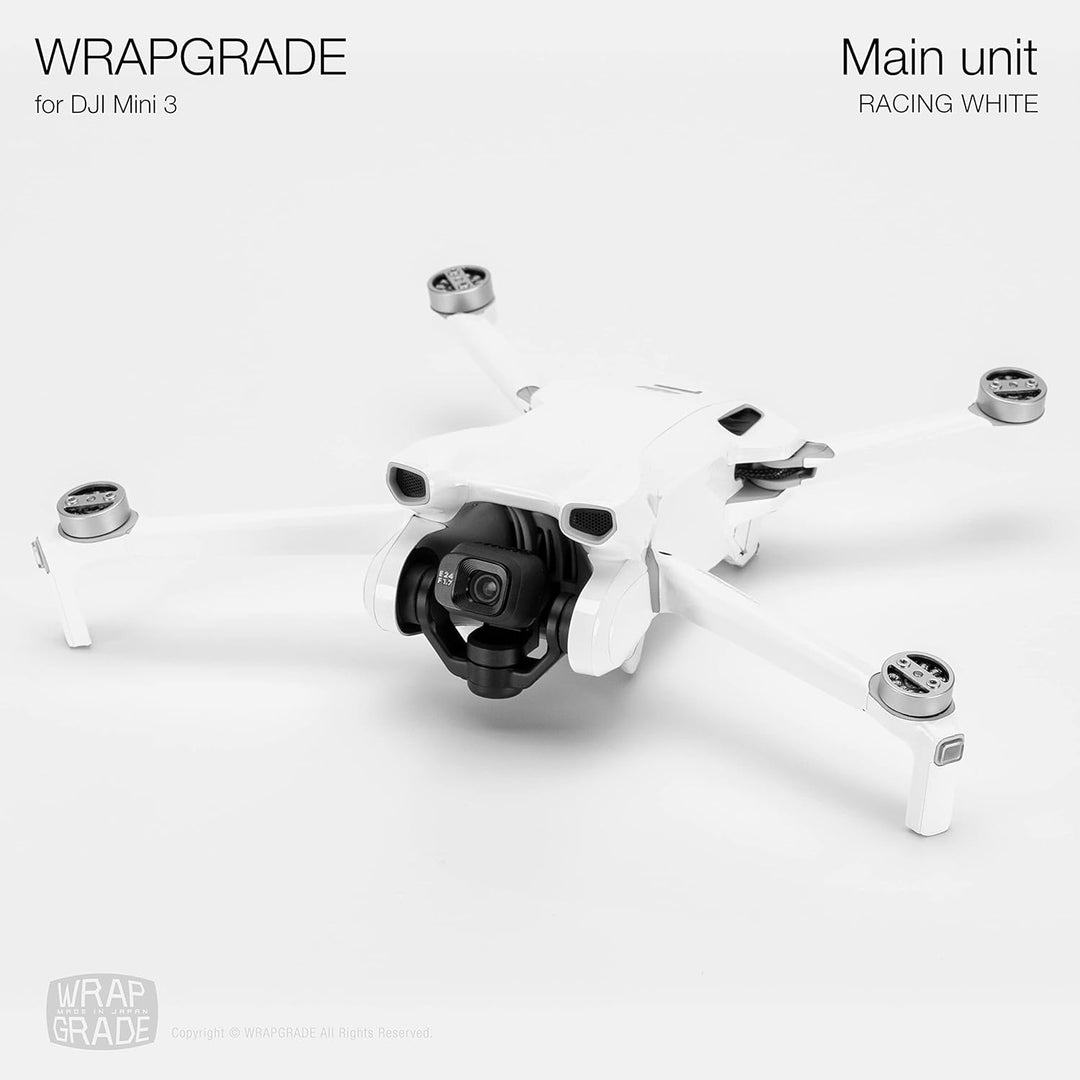 WRAPGRADE Skin Kompatibel mit DJI Mini 3 (Racing White)
