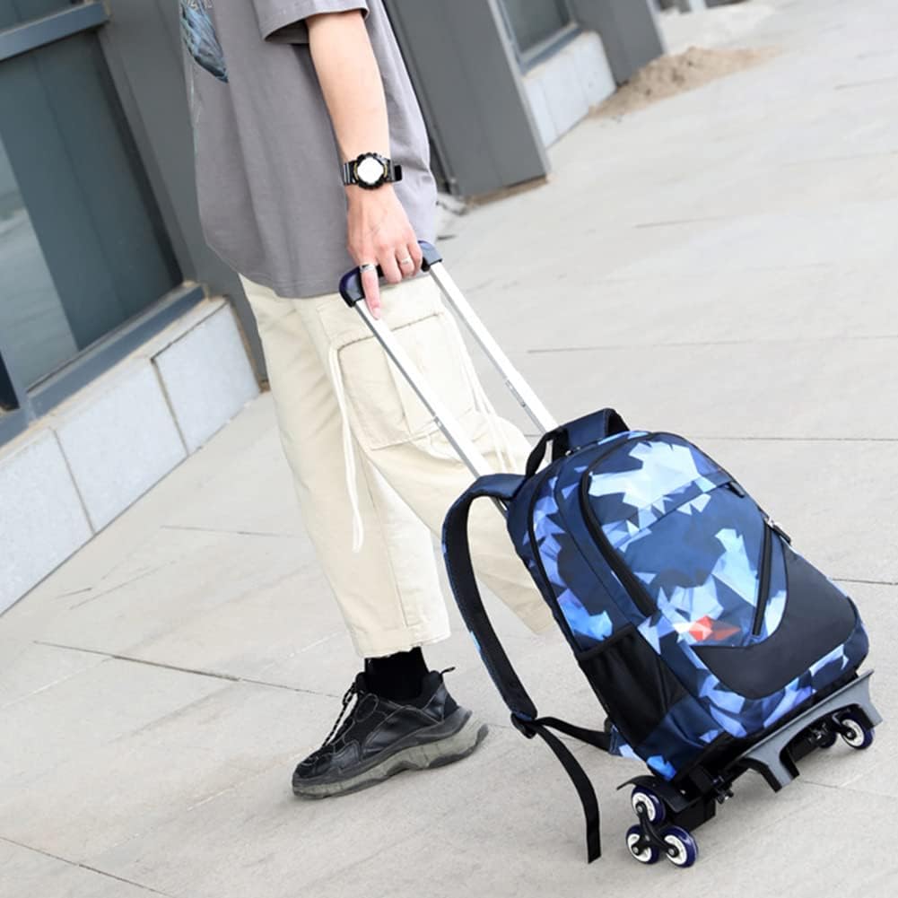 SYDARSYN Trolley Rucksäcke Rollen Rucksack Schulranzen mit 6 Rädern Kinder Schulrucksack Reisen für