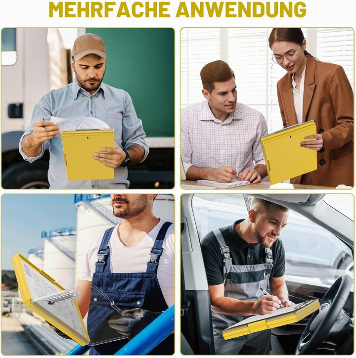 Kunststoff-Klemmbrett mit Aufbewahrung, Ordner Pflege Klemmbretter seitliche Öffnung, Heavy-Duty Kle