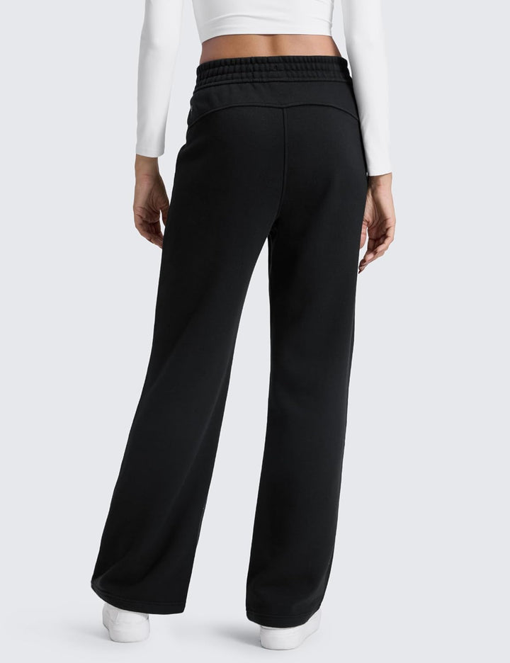 CRZ YOGA Damen Jogginghose Gefütterte Baumwolle Hohe Taille Joggers Soft Freizeithose Winter Lounge