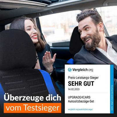 Upgrade4cars Autositzbezüge Set Universal | Auto-Schonbezüge für die Vordersitze & Rückbank in Blau