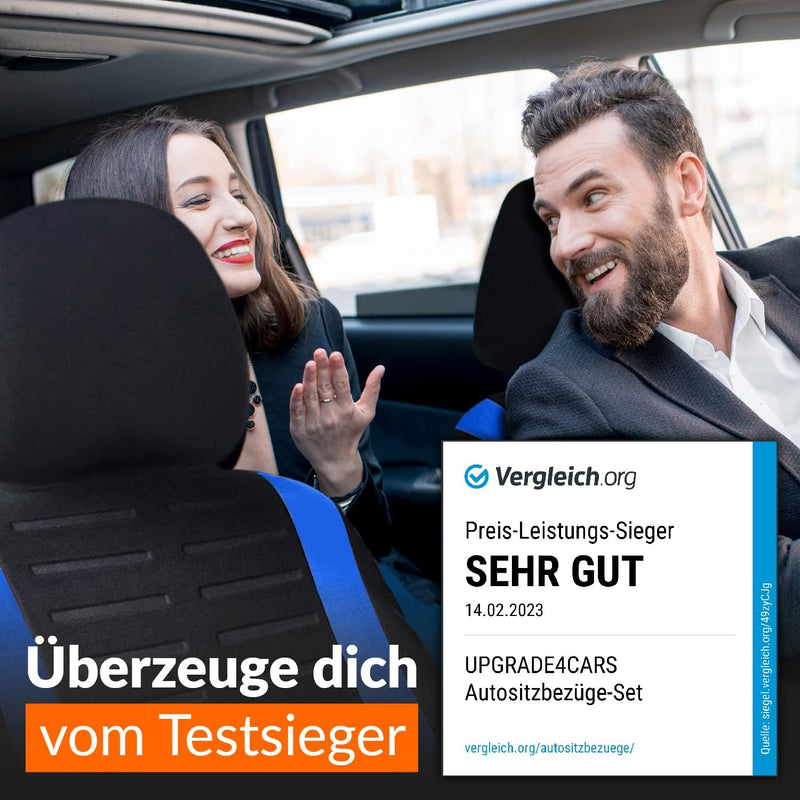 Upgrade4cars Autositzbezüge Set Universal | Auto-Schonbezüge für die Vordersitze & Rückbank in Blau