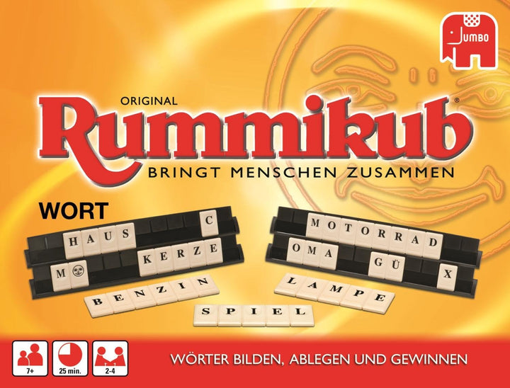 Jumbo Spiele Original Rummikub Wort - Das kultige Gesellschaftsspiel mit Buchstaben - Für Erwachsene