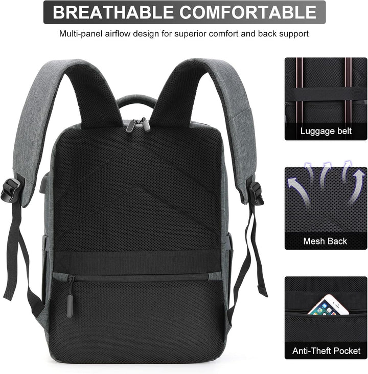 HOMIEE Handgepäck Rucksack Herren, Laptop Rucksack 15,6 Zoll Reiserucksack Travel Backpack Business