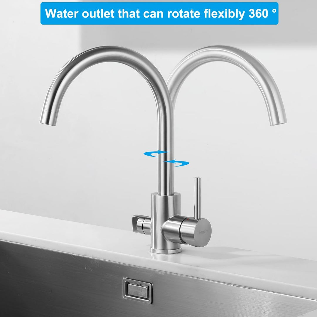 Tondiy Wasserhahn Küche für Geschirrspüler, Küchenarmatur mit 3/4 Zoll Anschlusss, Hochdruck Spültis