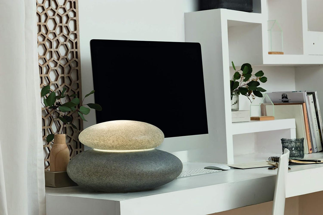 8 seasons design | Shining Stone Lampe E27, Polyethylen Stone Ø 39 cm LED Ø 39 cm Stone, LED Ø 39 cm