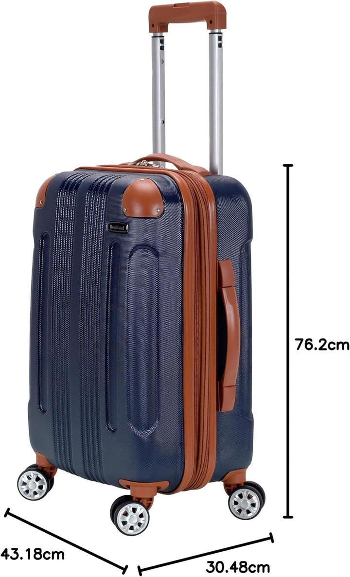 Rockland London Hartschalen-Koffer mit Drehrad, Navy (Blau) - F190-NAVY, 3-Piece Set (20/24/28) Einh