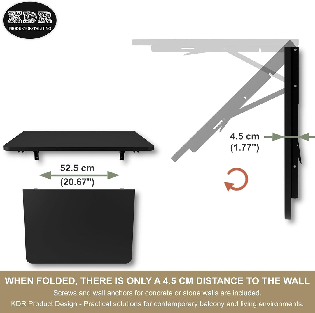 Wandklapptisch Schreibtisch Tischplatte 70x50 cm Klapptisch Esstisch Küchentisch für die Wand Bartis
