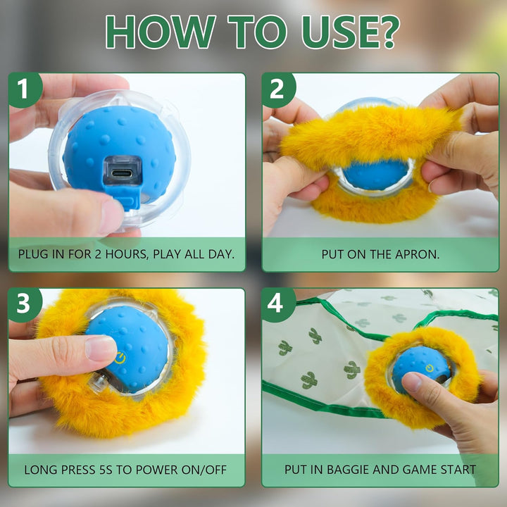 IOKHEIRA Katzenspielzeug Für Katzen Im Innenbereich | Interaktives Automatisches Katzenballspielzeug