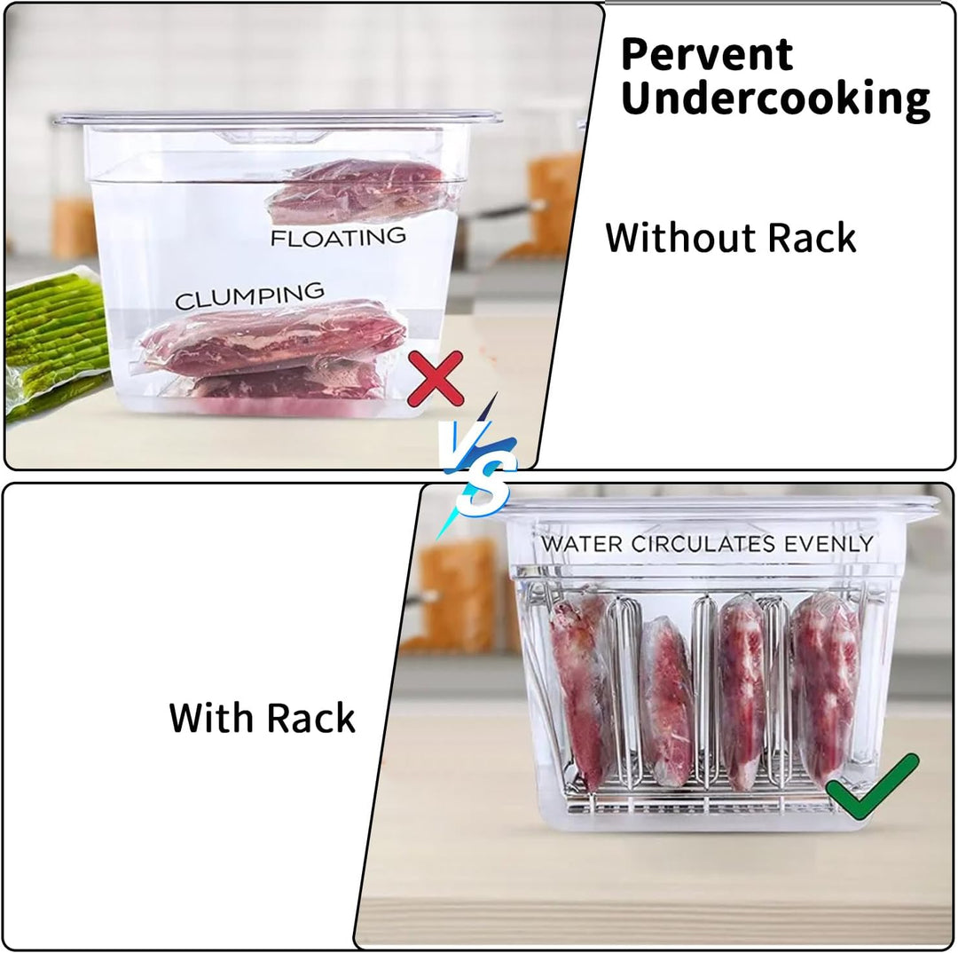 Sous Vide Behälter -11L mit Deckel und Rack für Sous Vide Stick Garer Mehrere Marken, Multifunktiona