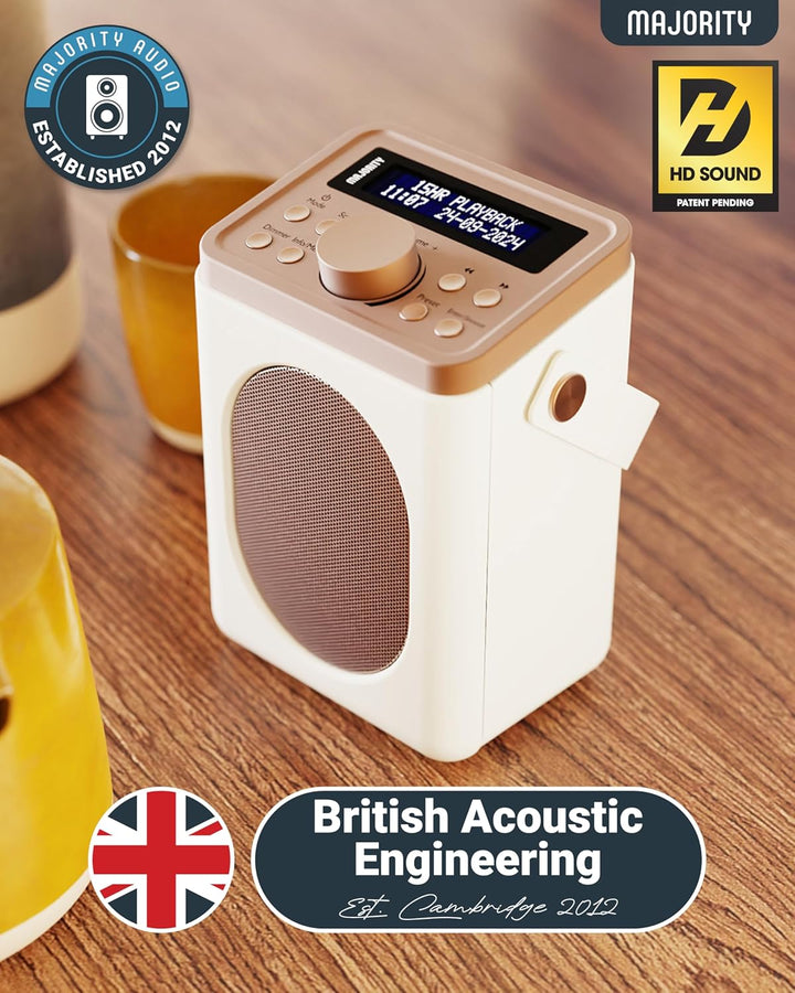 MAJORITY Little Shelford DAB Plus Radio | Küchenradio UKW mit Bluetooth | Radio Batteriebetrieben mi