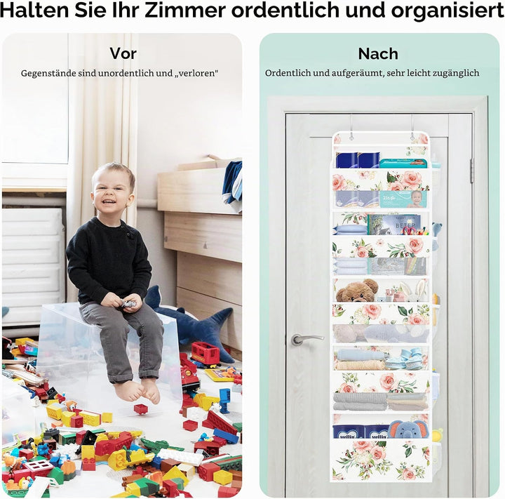 Clastyle Blumen Tür Hängeaufbewahrung Blätter Hängeorganizer für Camping Bad Schrank Schlafzimmer Mä