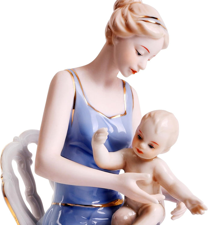 Porzellan-Figuren, Mutter und Schatz, Statue, Skulptur, Heimdekoration, Geschenke, Kunst, Dekoration