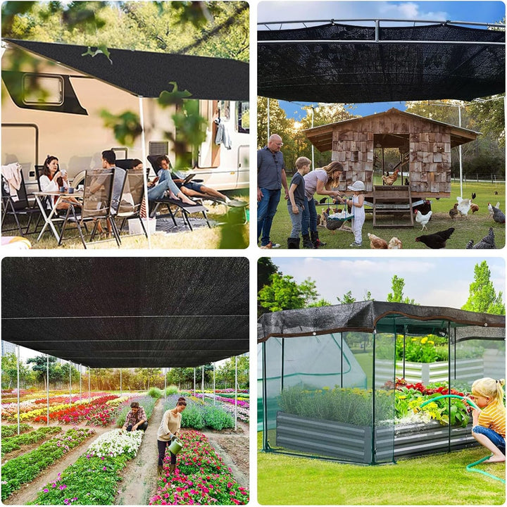 Schattierungsnetz Schattennetz Mit ösen, Sonnenschutznetz Garten Schwarz 6-PIN 80% Leicht und Haltba