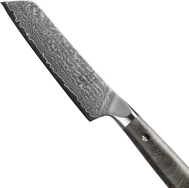 zayiko Professional Series – Premium Allzweckmesser 12 cm Klinge, 67 Lagen echtem Damaststahl, Ahorn