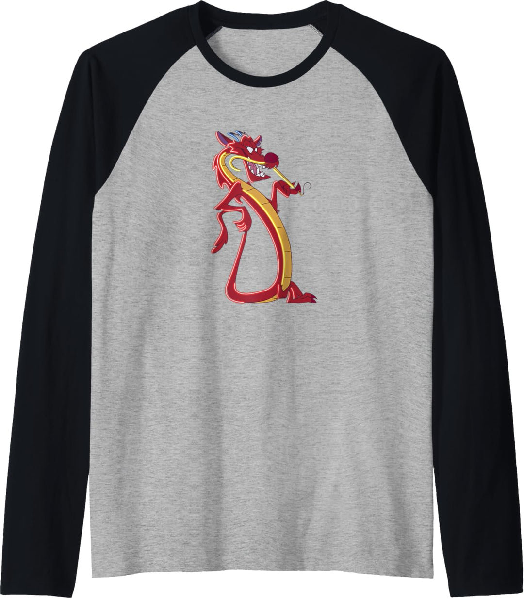 Disney Mulan Mushu Neon Accent Portrait Raglan