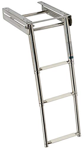 Saarwebstore Badeleiter für Badeplattform 3&4 Stufen Teleskopleiter klappbar Bootsleiter NIRO Grösse