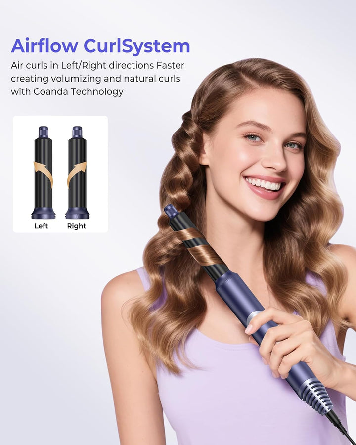 Airstyler Hairstyler 5 IN 1, 1000W Warmluftbürste Set, Hairstyler mit Ionen Föhnbürste, Lockenstab A